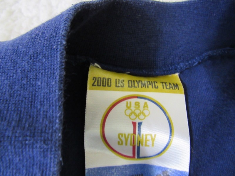 Adidas USA 2000 Sydney Olympic Long Sleeve Blue Cotton Mock Neck Shirt Size M gallery