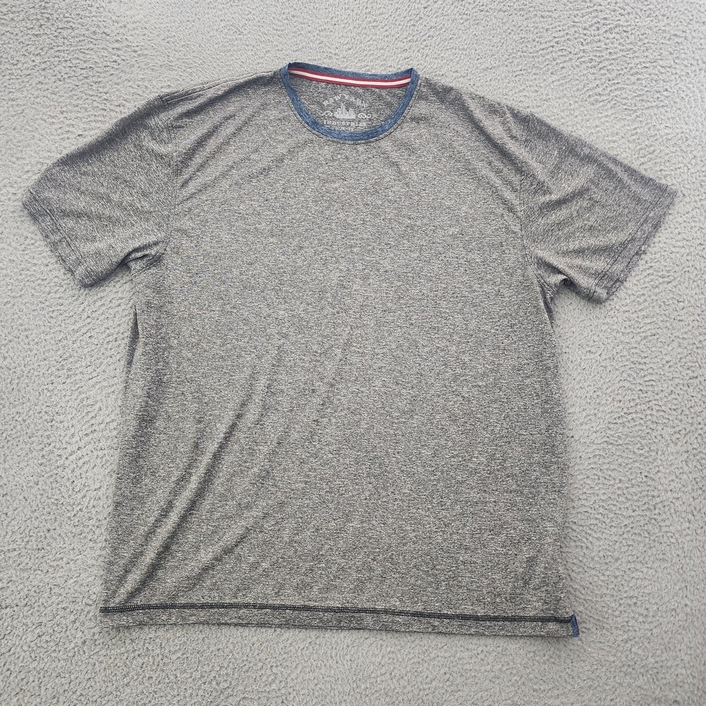 Raw Yarn Gray Performance Shirt Men 3XL Big Crewneck Short Sleeve Polyester