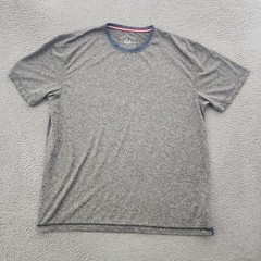 Raw Yarn Gray Performance Shirt Men 3XL Big Crewneck Short Sleeve Polyester