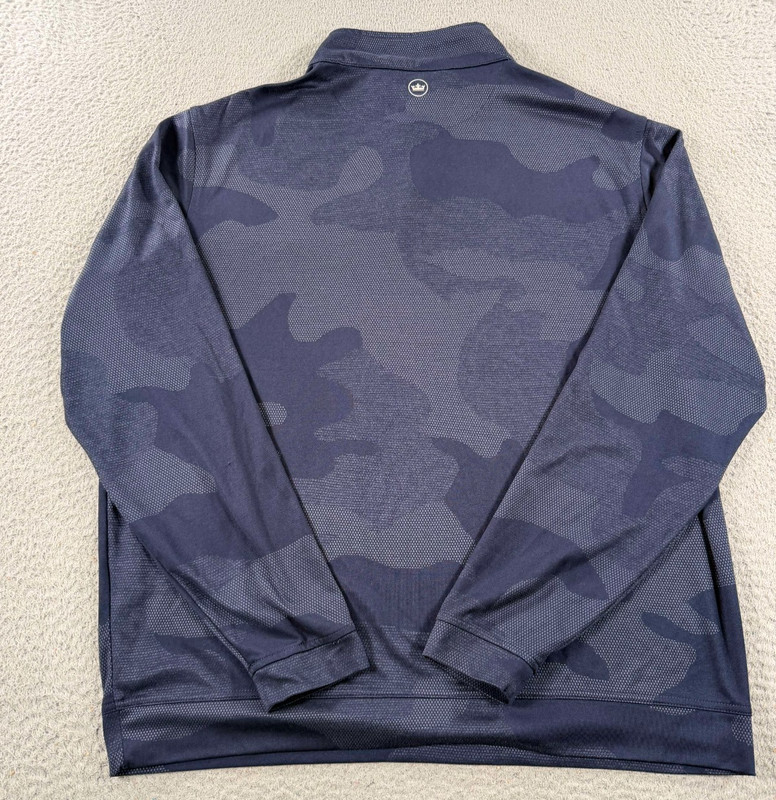 Peter Millar Sweatshirt Men's Large Navy Blue Camo Quarter Zip Performance gallery