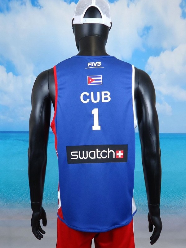 Beach Volleyball Jersey CUBA 🇨🇺 Blue/Red/White Size S, M, L, XL, 2XL New gallery