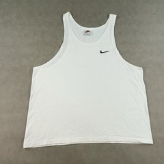 Nike Vintage Tank Top Mens Size XL White Sleeveless Muscle Shirt Swoosh 90s Gym