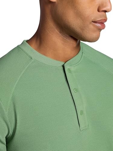 GAM233TL02 Gaiam Men's Cozy & Cool Henley Standard Fit, Size L, Loden Frost gallery