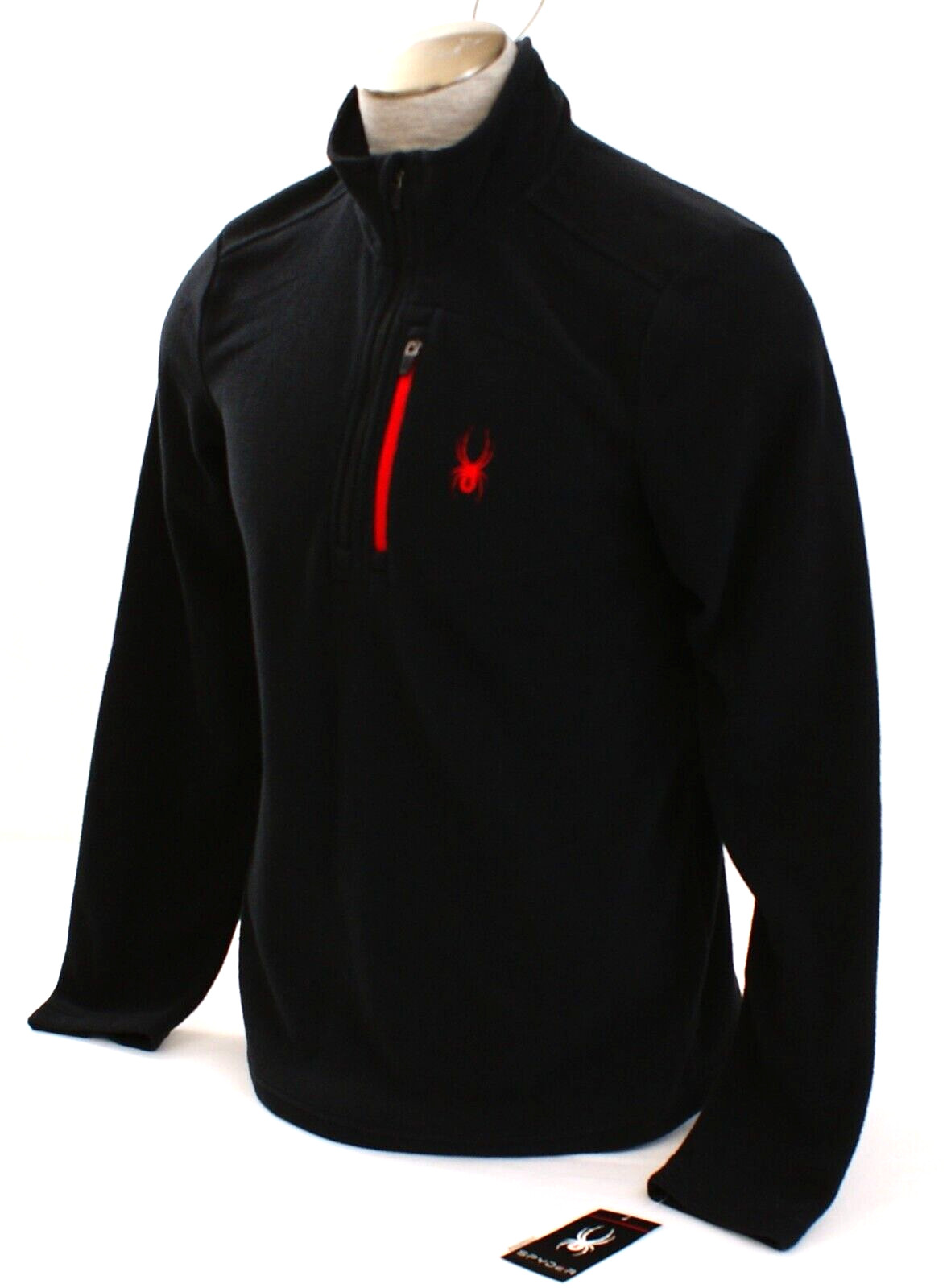 Spyder Black & Red Transport 1/4 Zip Fleece Shirt Men's Size M NWT gallery