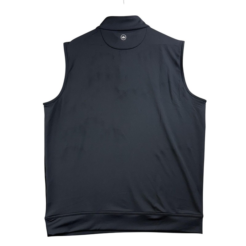 Peter Millar Pullover Vest Men Large Black Crown Sport 1/4 Zip Golf Stretch POI gallery