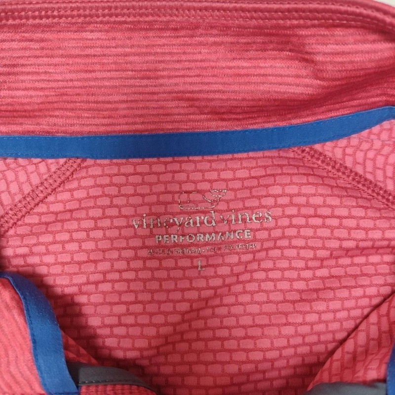 Vineyard Vines Pullover Mens Large Pink Golf Performance 1/4 Zip Mock Neck Work gallery