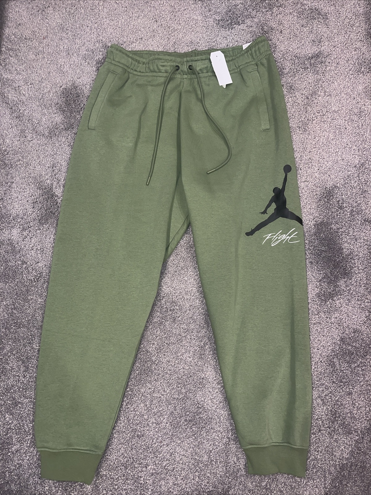 Nike Air Jordan Flight Baseline Fleece Pants Joggers Olive Green XL FD7345-340 gallery