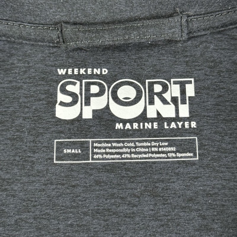 Marine Layer Pullover Men Small Gray Weekend Sport 1/4 Zip Athletic Performance gallery