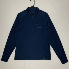 KUIU Navy Blue 1/2 Zip Pro Pullover Medium Nuyarn Merino Wool Blend