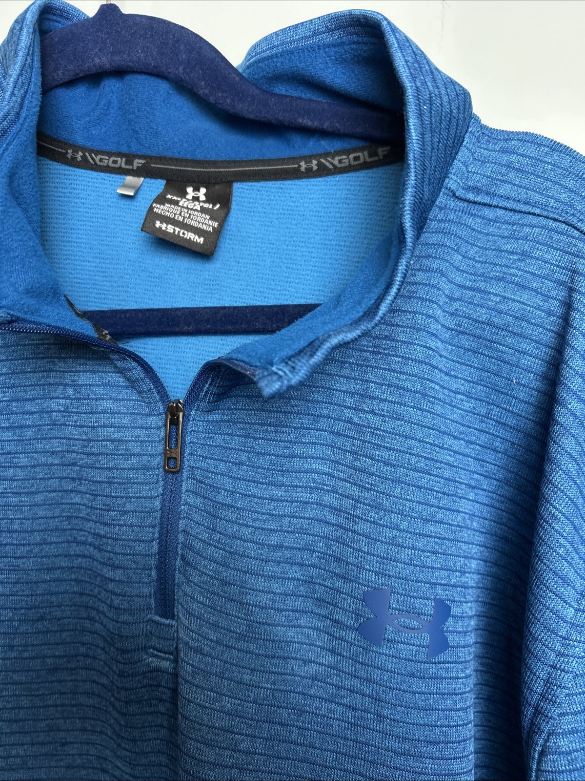 Under Armour Old 1/4 Tech Pullover Striped Blue Mens Size XXLT gallery