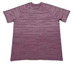 Lululemon Metal Vent Tech Shirt 2.0 Static Storm Stripe Vintage Plum Wicking XL