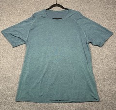 Lululemon Mens Live in Practice Athletic Fit Short Sleeve T-Shirt Xxl Green Blu