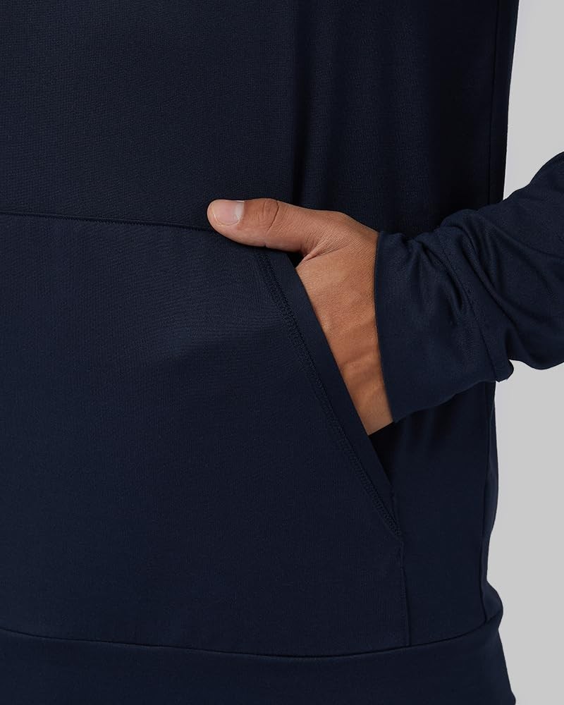32 Degrees COOL Mens Lightweight Long Sleeve Hoodie Tee, Navy, Medium gallery