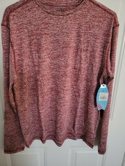 Aqua Surf Active Wear Long Sleeve Polyester Shirt- Medium Red