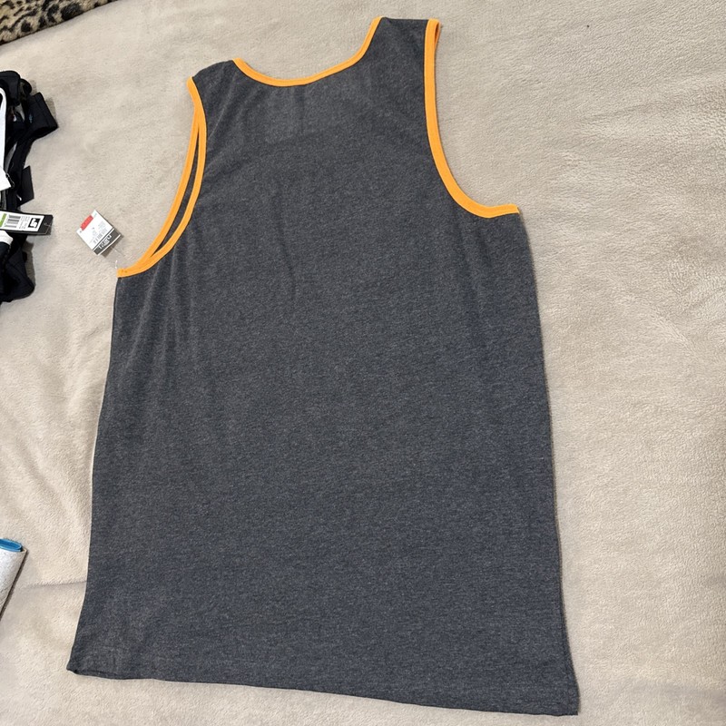 Carbon Rue 21 Men’s Large Tank Top Gray Orange Animal Print Composition Notebook gallery