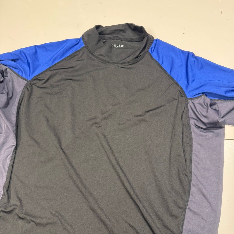 Tesla Active Stretch Performance Running Long Sleeve Shirt Men’s XL Blue Black gallery