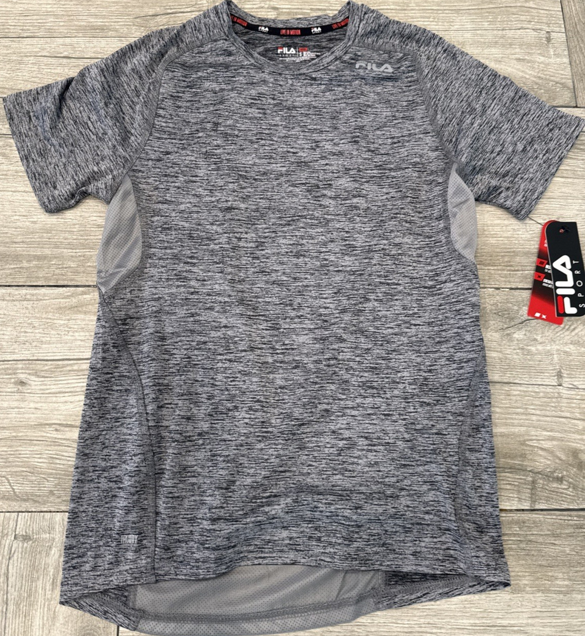 Small Fila Performance T-Shirt Fitted Spacedye Gray Tee 2017 Provent Mesh Panels gallery