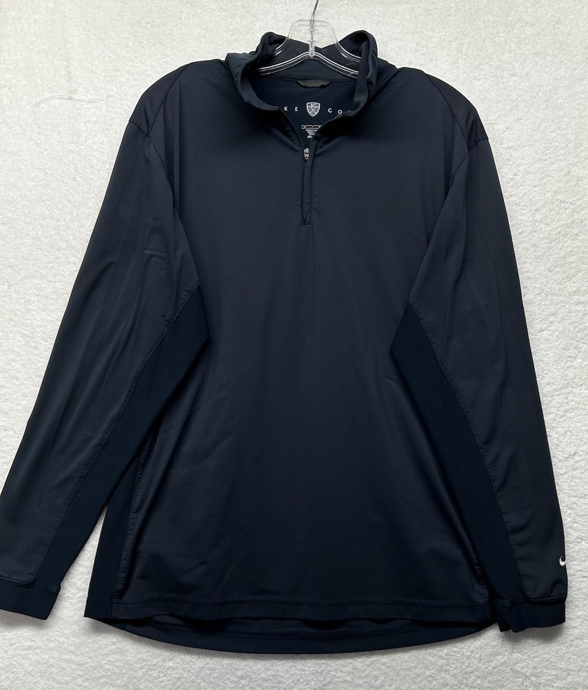 Nike Golf Mens Size M Blue 1/4 Zip Long Sleeve Athletic Pullover Shirt (K2)