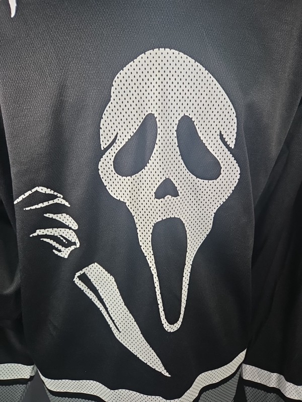 Scream Ghost Face Jersey Black V Neck Size XL Licensed Halloween Regular Fit gallery
