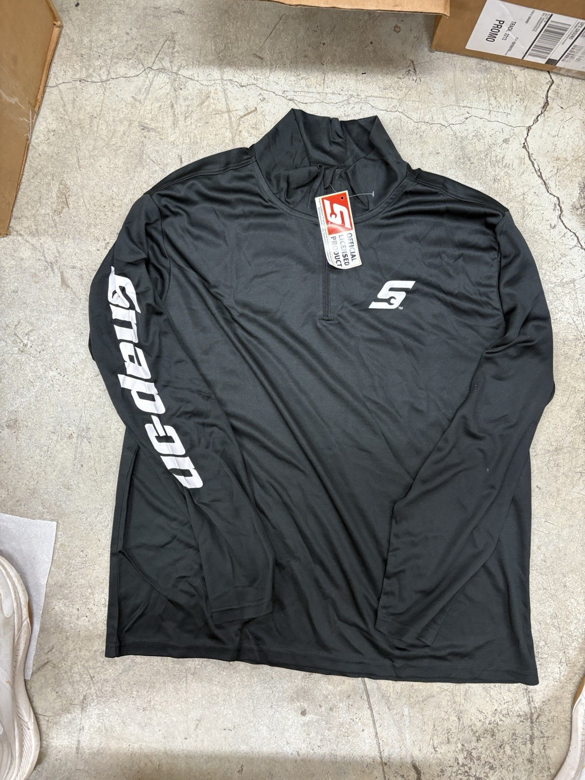 Snap-On Mens Large Pullover Black 1/4 Quarter Zip Tool Lightweight Long Sleeve gallery