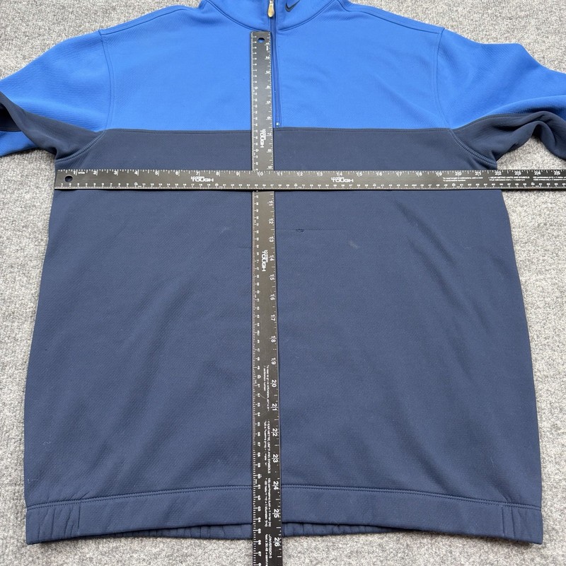 Nike Golf 1/4 Zip Pullover Mens Medium Blue Therm-Fit Long Sleeve Athleisure Gym gallery