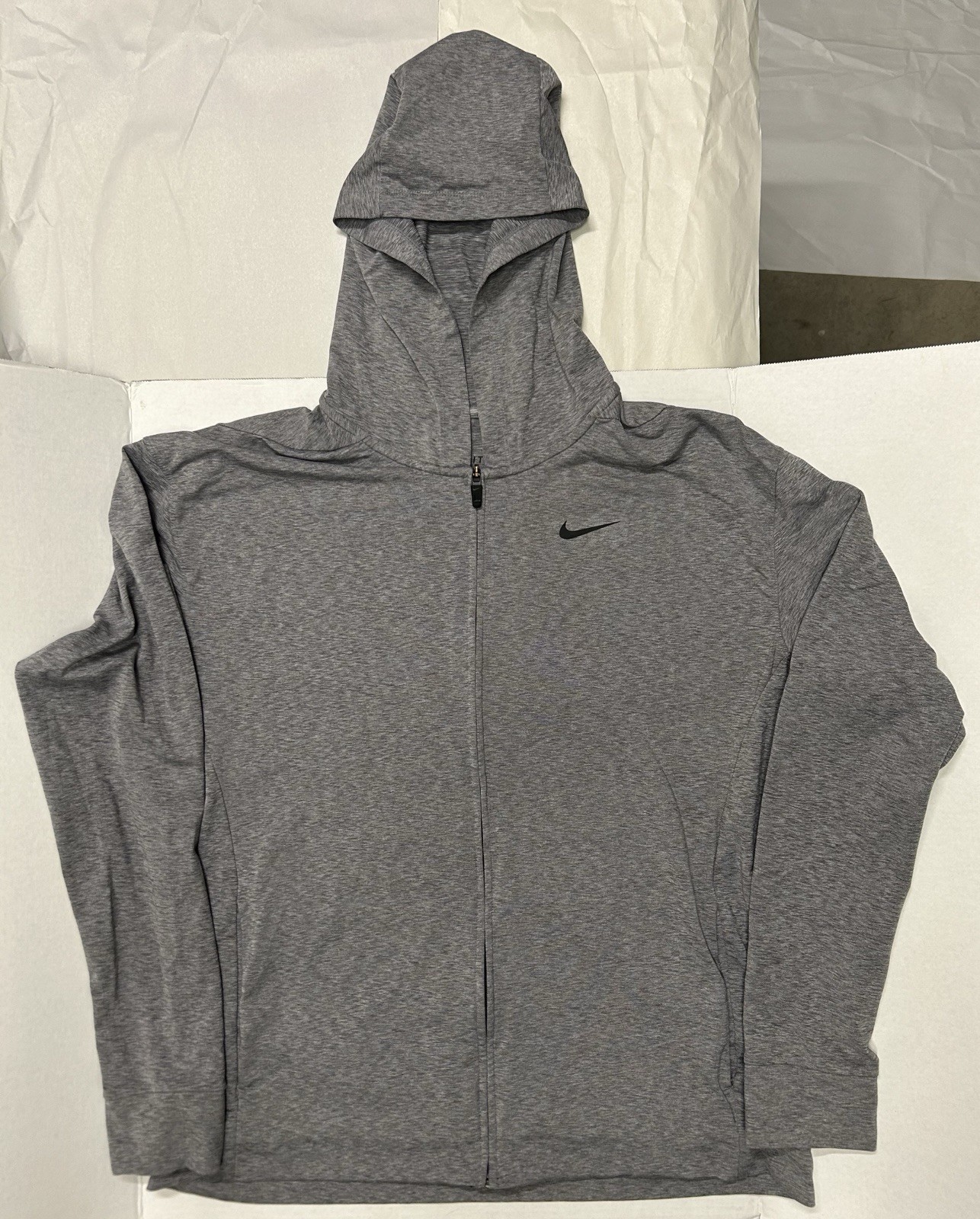 Men's Nike Dri-Fit Gray Zip Jacket w/ Hood, Large, Standard Fit gallery