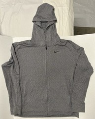 Men’s Nike Dri-Fit Gray Zip Jacket w/ Hood, Large, Standard Fit