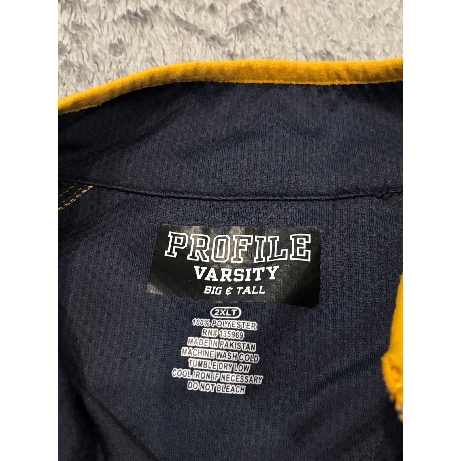 Profile Michigan Wolverines 1/4 Zip Pullover Mens 2XLT Navy Blue Big & Tall NCAA gallery