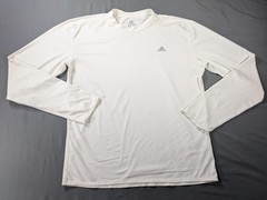 Vintage Adidas Shirt Mens 2XL White Long Sleeve Climalite Base Layer Performance