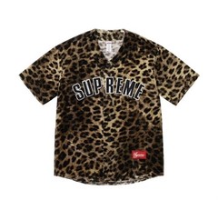 Supreme Velvet Baseball Jersey “Leopard” Size S