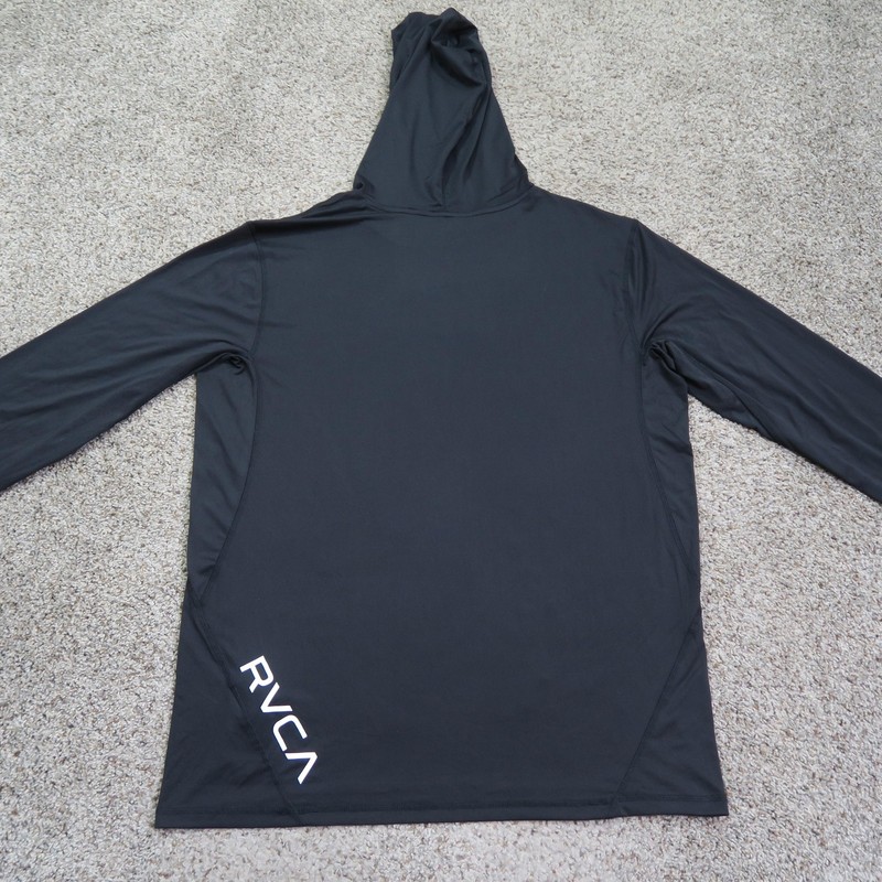 RVCA Shirt Men 2XL Black Hoodie Sport Vent Performance Stretch Athletic Pullover gallery