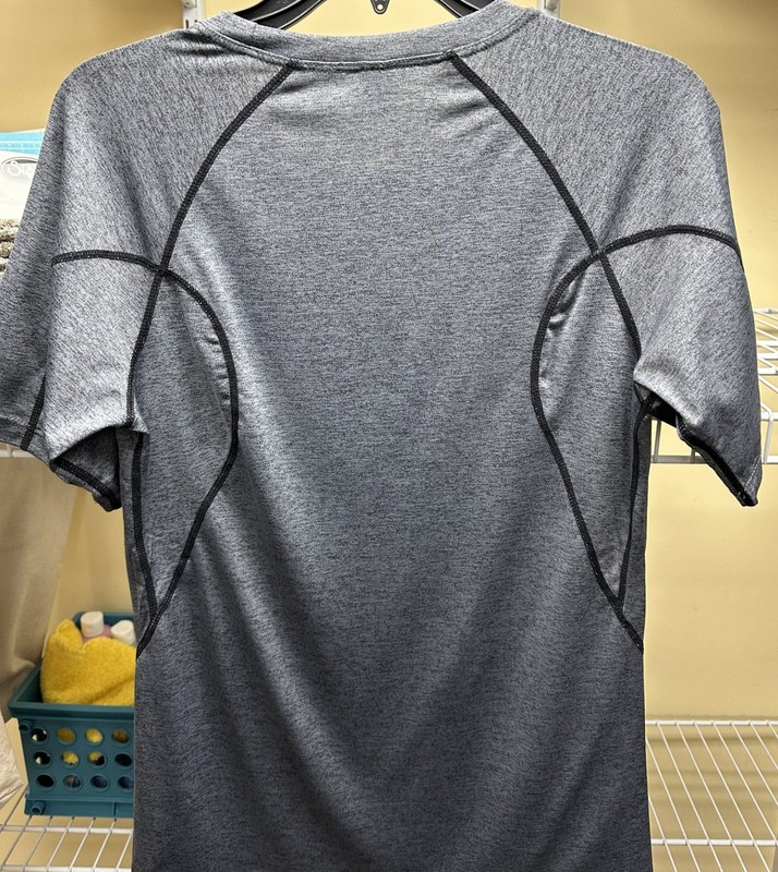 Neleus Men's Gray Dry Fit Short Sleeve Athletic Workout Shirt Size Medium New gallery