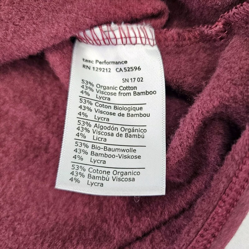 Tasc Performance Cloud French Terry 1/4 Zip Pullover Sweater Maroon Men's XL gallery