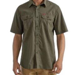 WRANGLER Green Relaxed Fit Button Down casual Short Sleeve men SZ XLARGE