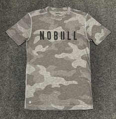NOBULL Shirt Mens Small Gray Camo Short Sleeve Performance Athletic Training Tee