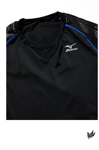 Mizuno Biogear BG7000T Training Short Sleeve K2MJ7A61 Men's Black/Blue Size S gallery