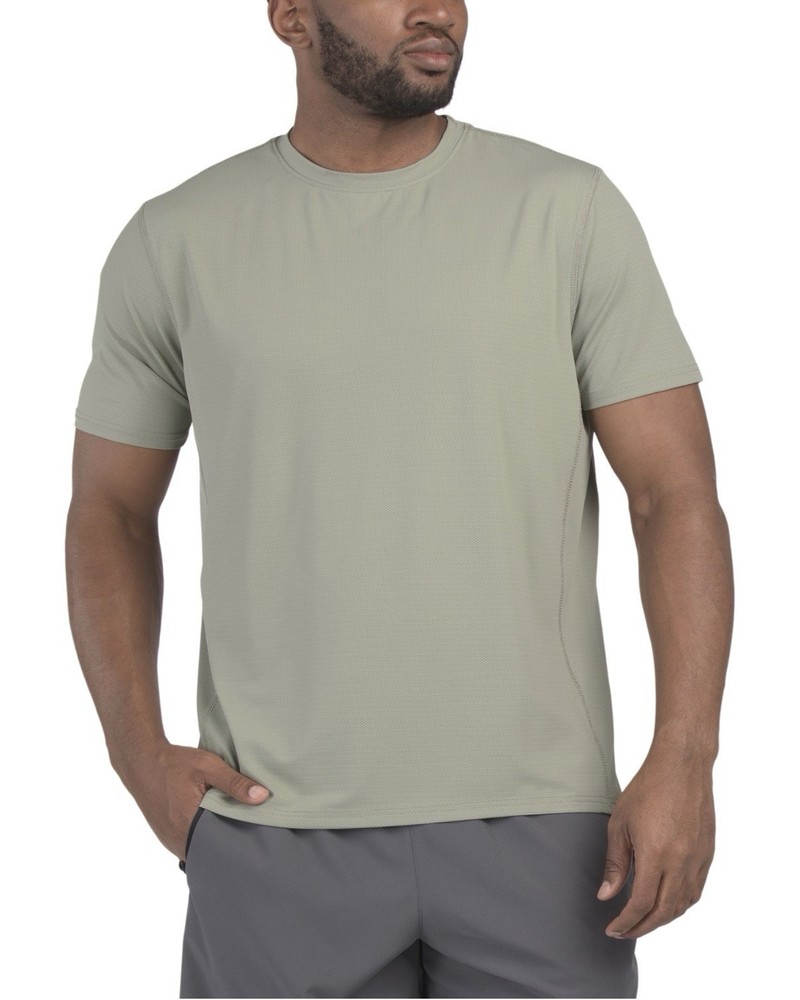Kenneth Cole Mens Active Tech Short Sleeve T-Shirt Tee Perforated Green SPF 50+