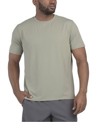 Kenneth Cole Mens Active Tech Short Sleeve T-Shirt Tee Perforated Green SPF 50+