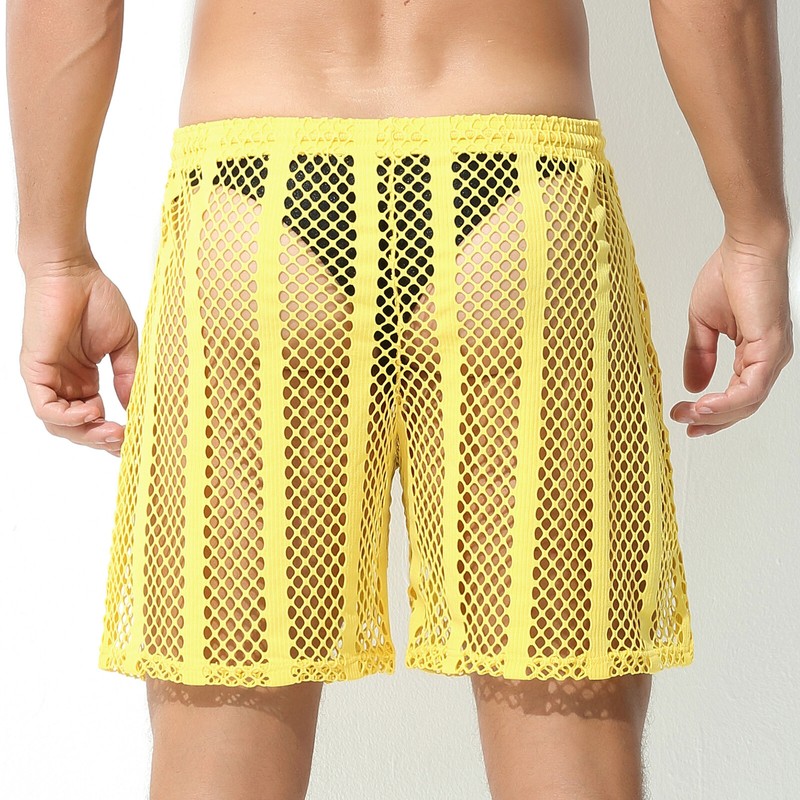 Men's See Through Mesh Fishnet Muscle Vest Tank Tops Undershirt Set Boxer Shorts gallery