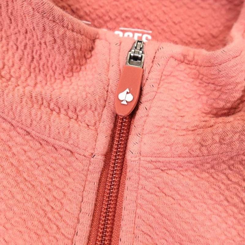 Pins & Aces 1/4 Zip Pullover Mens Medium Pink Textured Golf Knit Quilted gallery