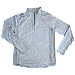 Holderness & Bourne Darrow Pullover Men M Blue Heather Quarter Zip Golf Stretch