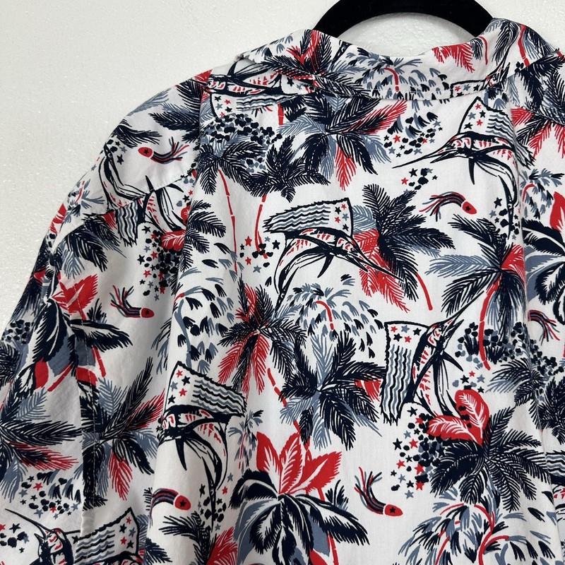 Columbia PFG Shirt Men 2XL Red White Blue Floral Hawaiian Vented Fishing Cruise gallery