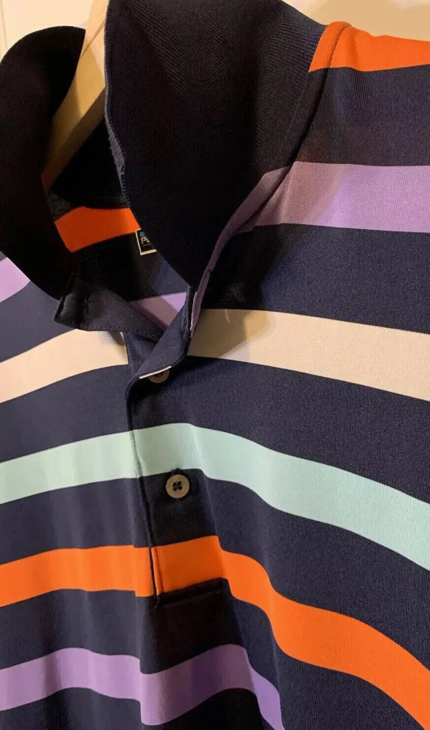 Roundtree & Yorke Mens Sz XL Performance polo Striped Multicolor gallery