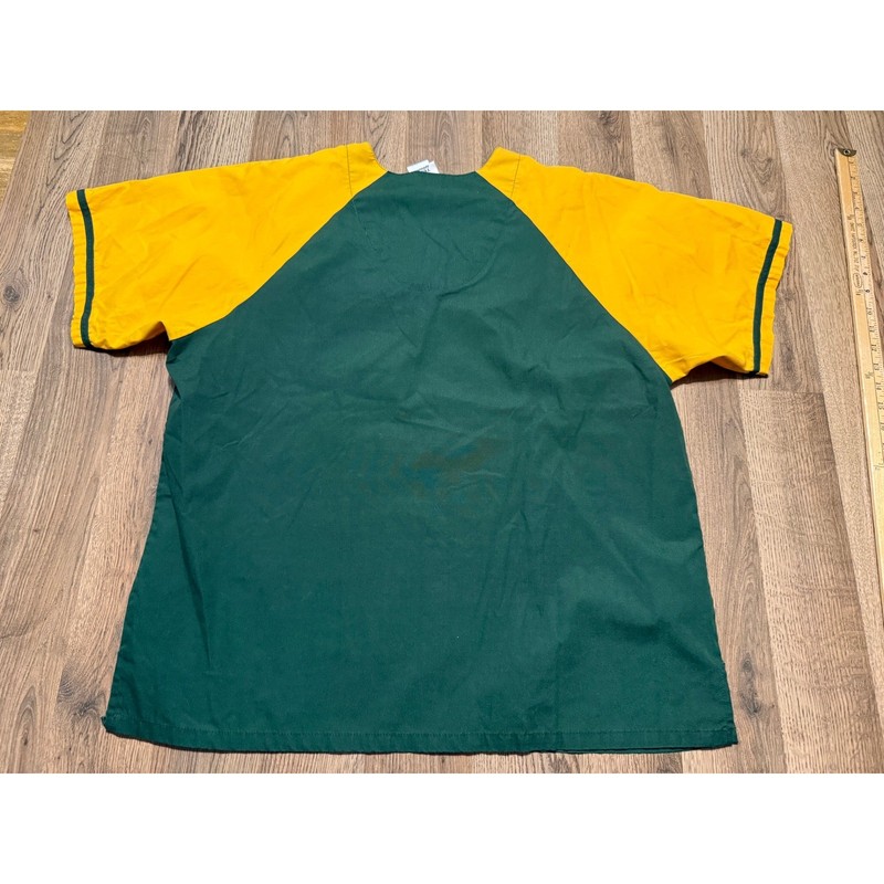 NFL Team Apparel Green Bay Packers Scrub Top Mens Large Green Yellow Fanwear EX gallery