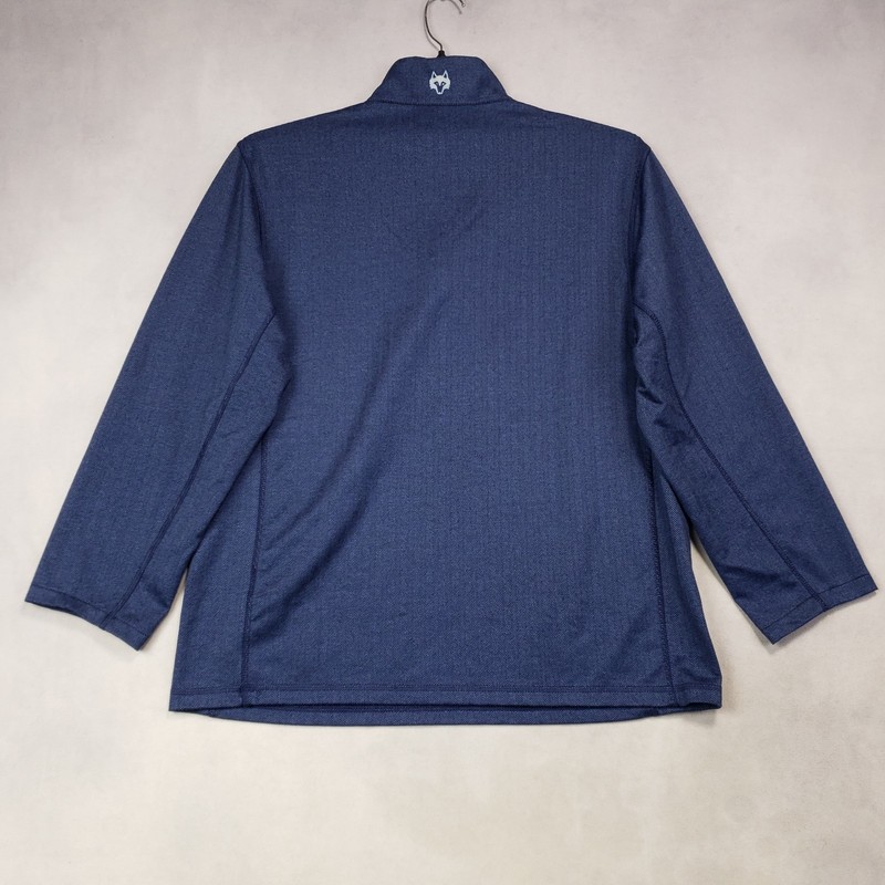 Greyson 1/4 Zip Pullover Mens Medium Short Blue Herringbone Performance Stretch gallery