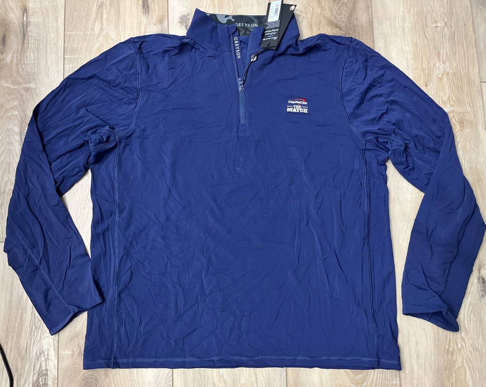 Greyson Men's Tate Mockneck 1/4 Zip Quarter Zip LOGO Maltese Blue Size XXL NEW
