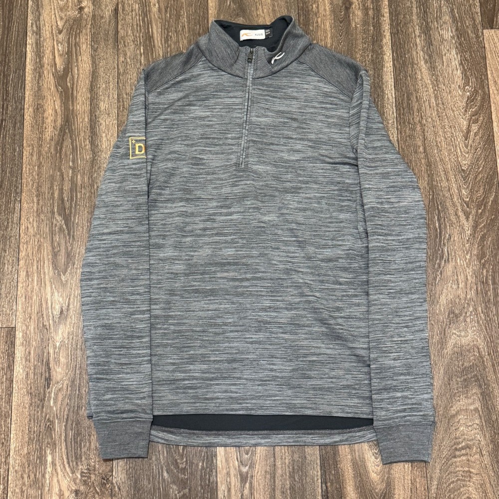 Kjus Liam Techwool Half-Zip Sweater Men's Medium 50 Gray Pullover Company Logo