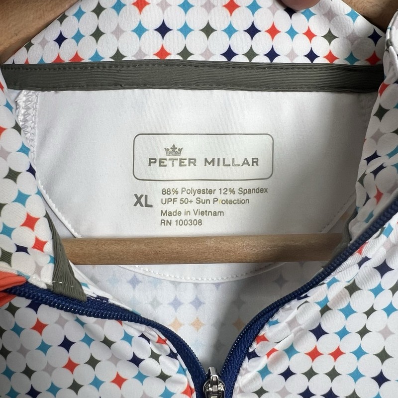 Peter Millar 1/4 Zip Pullover Mens XL Diamonds Golf Athleisure 50 UPF Sun Shirt gallery