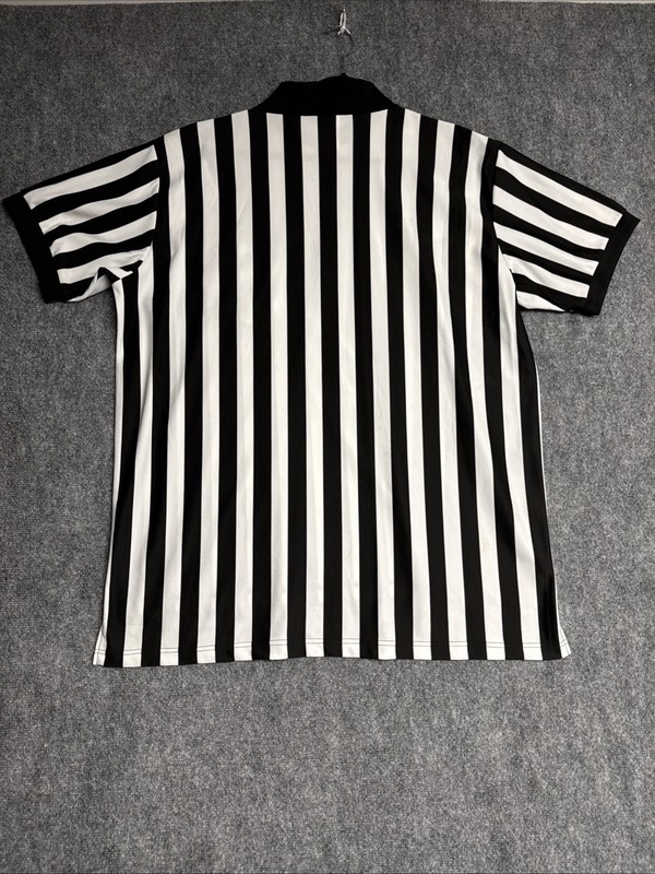Rawlings Men’s Referee Jersey Black White Stripe V-Neck Official Shirt 2XL gallery