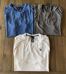 Lot of 3 Spyder Active Men’s Performance T-Shirts Medium Blue Gray White